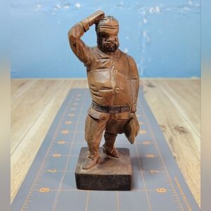 6" VTG Ouro Artesania Hand Carved Wood Figure-  #702-1 Made in Spain